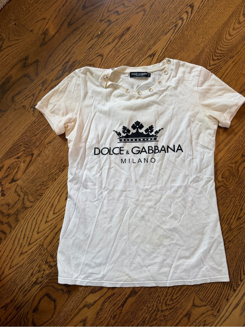 Dolce & Gabbana White Milano Logo Tee size 40